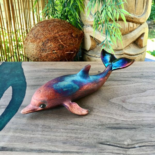 Raku Pottery | Ceramic Dolphin figurine