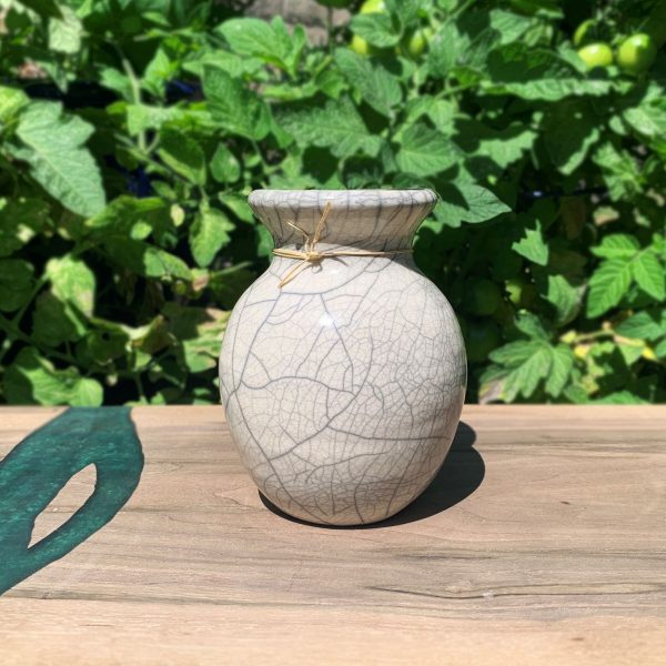 5″ Pineapple Vase | Ceramic Vase on white crackle