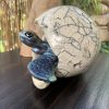 Raku Ceramic Honu sea turtle hatchling figurine large signed by artist - Image 2
