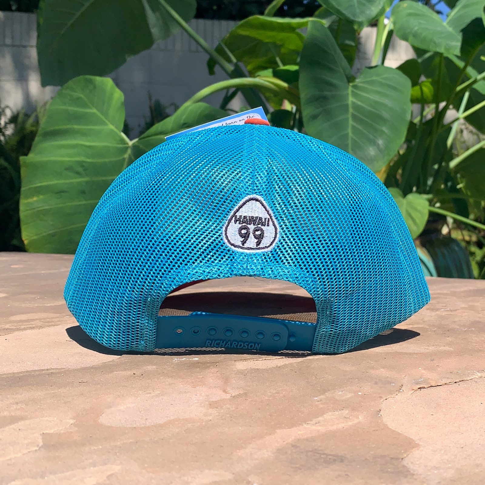 North Shore hat in turquoise blue, orange and white by Route 99 of Oahu - Image 2