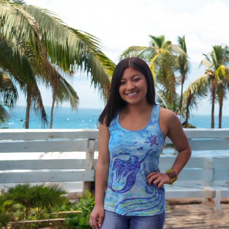 Hawaiian Mermaid design tank top soft cotton poly blend